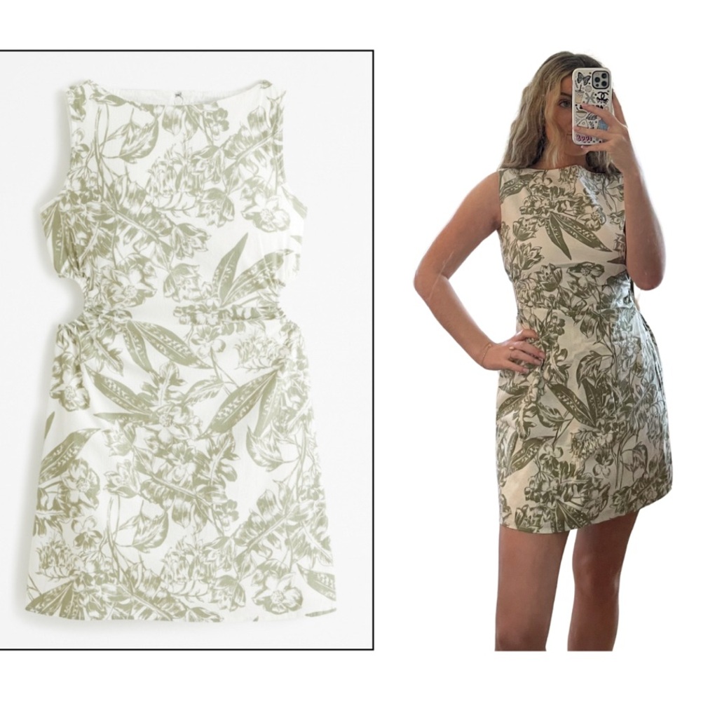Abercrombie & Fitch Stretch Cotton Cutout Mini Dress